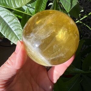 Starlight citrine with rainbow sphere (d) | crystal